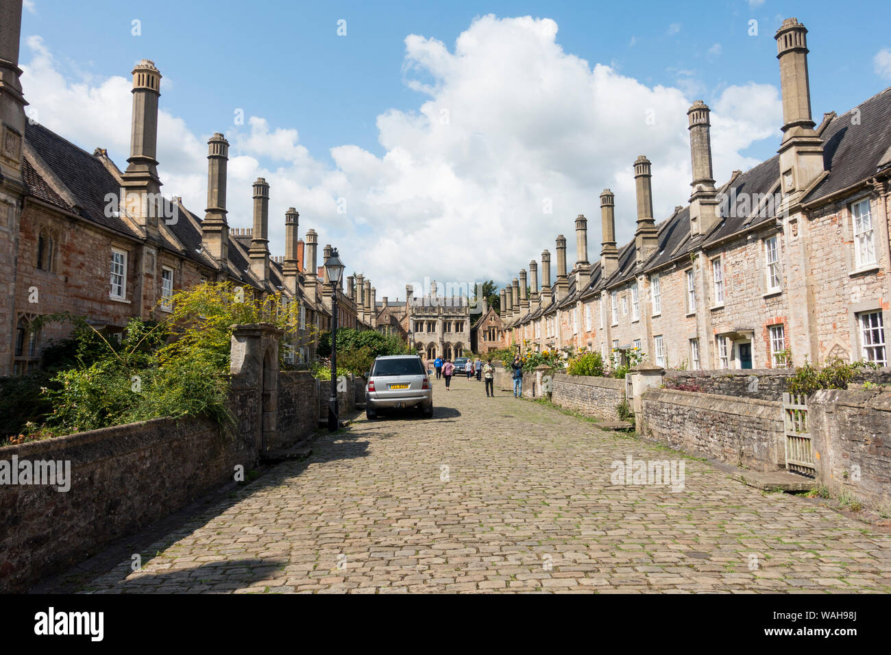 Vicar`s Close, historic street, Wells, Somerset, England, UK Stock